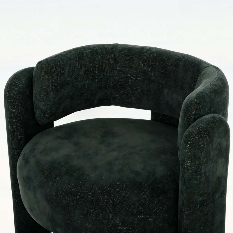Chaise d'appoint moderne à dossier creux, Green