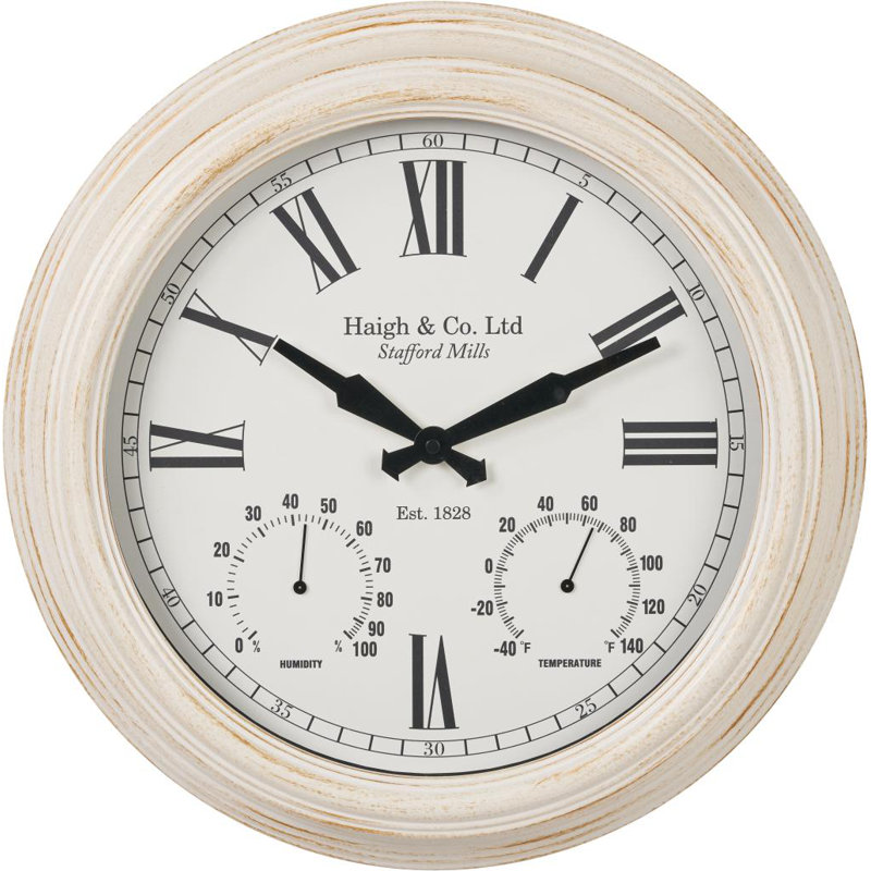 Metal Wall Clock, Gold/Cream