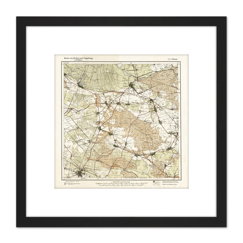 Map Antique 1922 Reich Office Nauen Berlin Old Replica - Single Picture Frame Painting