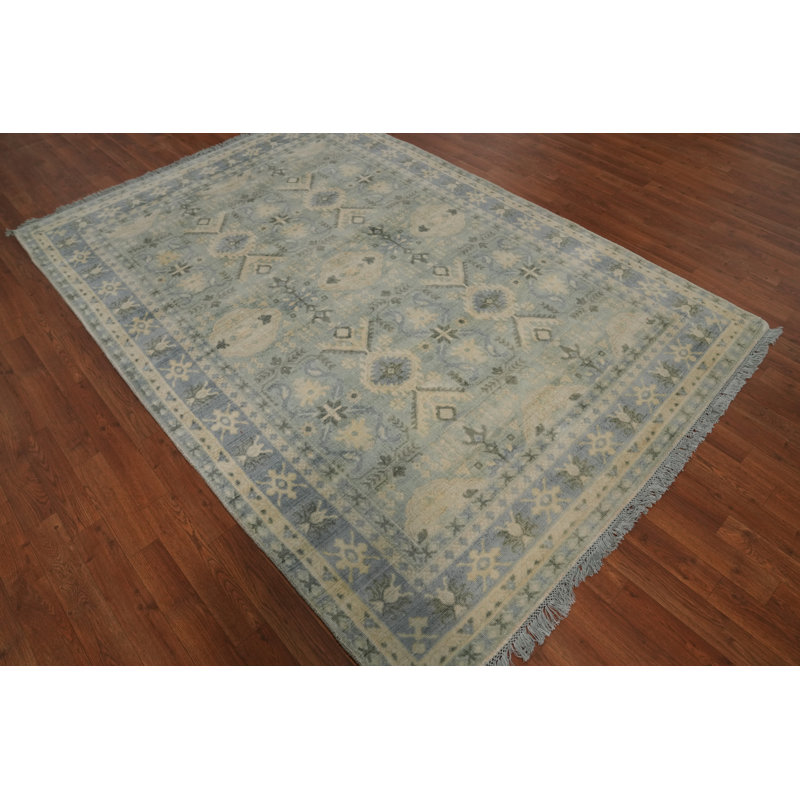 Tapis géométrique transitionnel Oushak 6 x 8