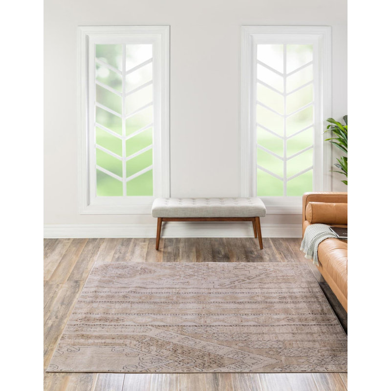 Tapis brun clair Jacklynn, Carré 6 pi 1 po