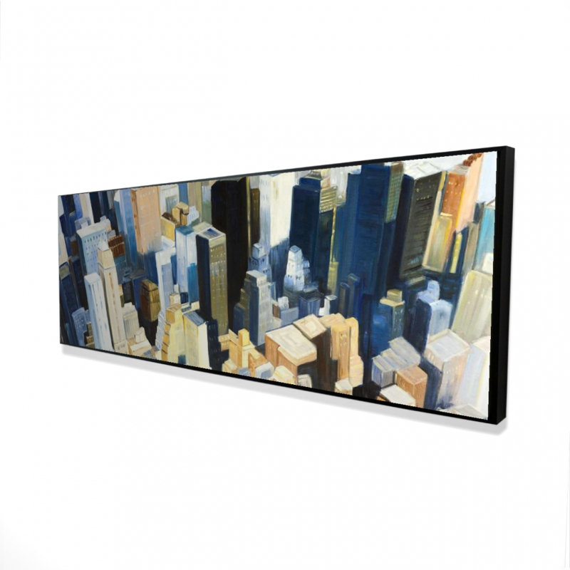 Vue de Manhattan Empire State Building, toile | Décoration intérieure, H 49,25 po x l 17,25 po