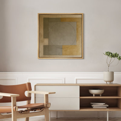 Impression sur toile encadrée - Reproduction d'art géométrique abstrait pour chambre à coucher - 24 po x 24 po