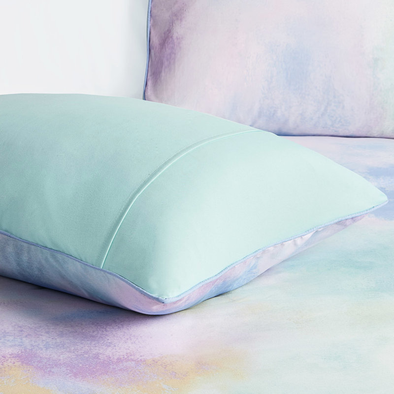 Édredon pour lit simple avec accents et coussin Watercolor Tie Dye, Édredon simple + 3 pièces supplémentaires