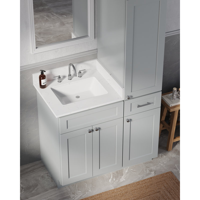 Meuble-lavabo simple 39 po Disar, Gris
