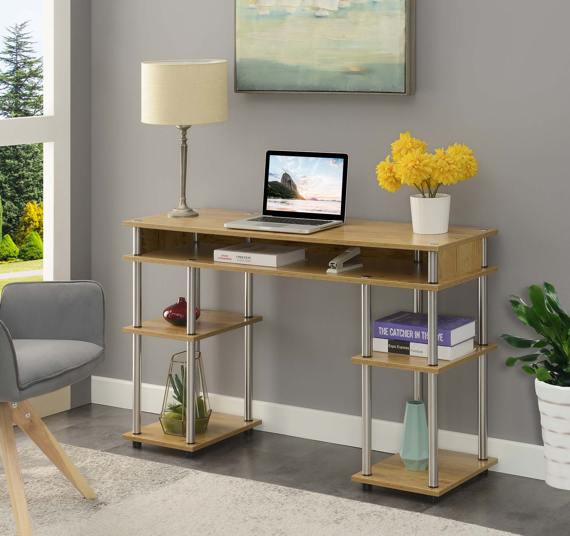 Zipcode Design Edwin No Tools Writing Desk with Shelves & Reviews | Wayfair
