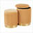 Ottomans, 2-Piece Nesting Set with Pleated Orange Velvet  Metal Base | Metal-1654632493