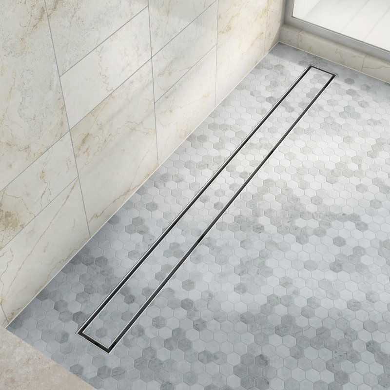 Dreamline Aqua 36 in. Linear Tile Insert Shower Drain, Polished Stainless Steel, Stainless Steel, 36"