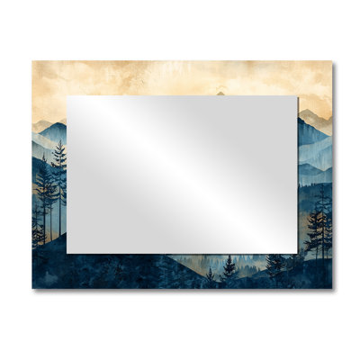 Majestic Natures Layers Of Mountains I - Traditional Mirror For Wall Art Decor - Printed On Metal