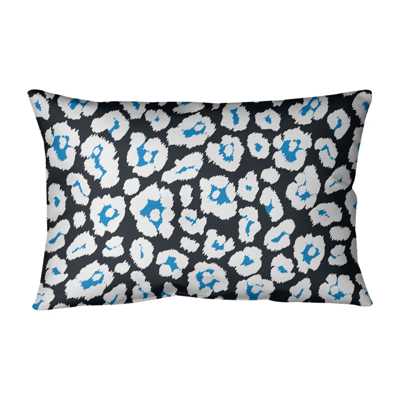 Housse de coussin rectangulaire Carolina football, Noir et blanc, Polyester sergé