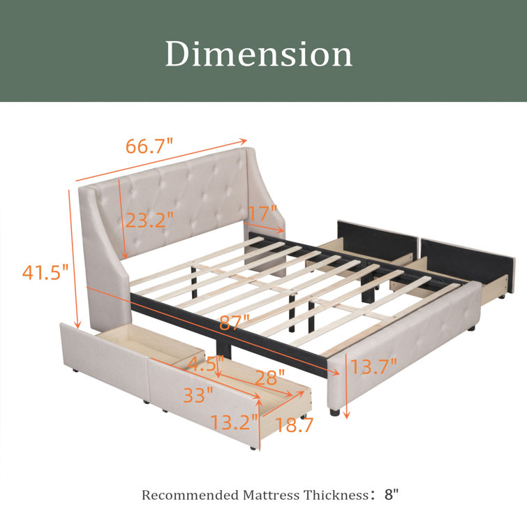 Limpho Upholstered Storage Bed Latitude Run Color: Gray