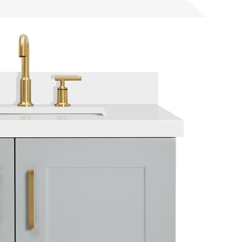 43 IN.  Single Bathroom Vanity, Gray, Rectangular, Right 