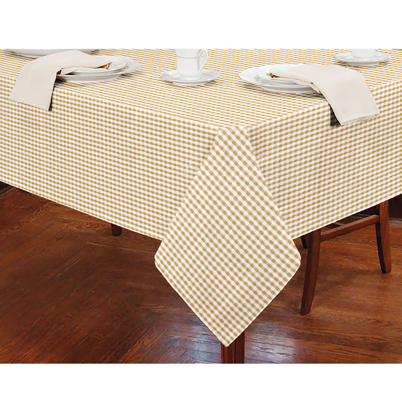 Mucklen Rectangle Plaid Polyester Dining Linens, Beige