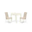 L'ensemble 3 pièces de table et chaises de cuisine comprend une table de salle à manger ronde et 2 chaises Parson rembourrées en tissu crème, lin blanc 42 po x 42 po-708597421-708597420-708597408