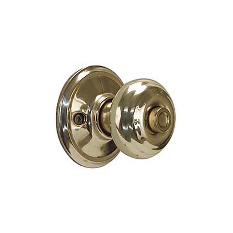 Georgian Privacy Door Knob, Bright Brass