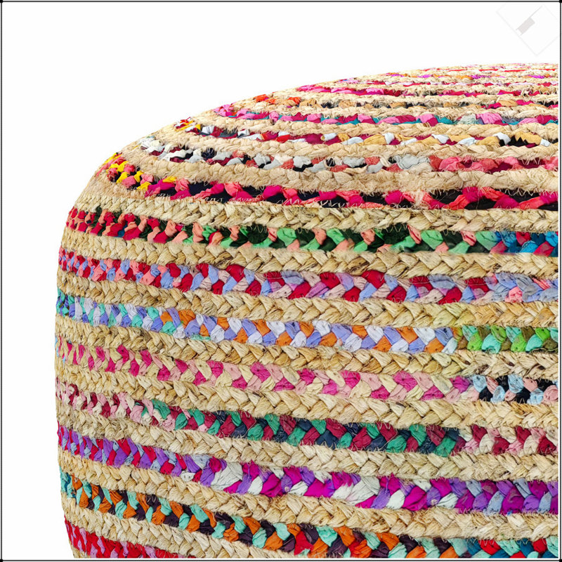 Grand pouf rond Margo avec un style bohème contemporain et un design multifonctionnel pour le confort et le charme esthétique