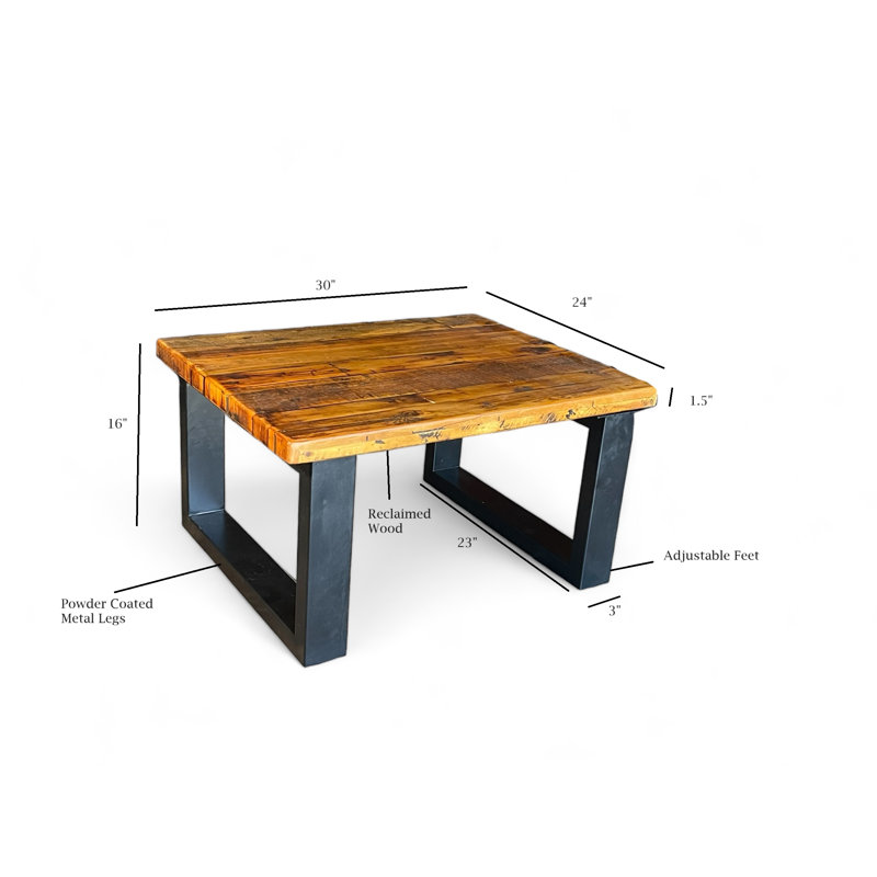 The Rustic Timber Revival Coffee Table, 16" H x 30" L x 24" W, Brown Wood