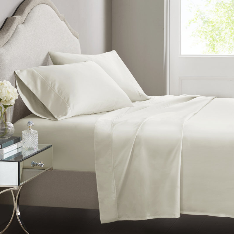 Croscill Luxury Egyptian 500TC Cotton Sheet Set, Queen, Ivory