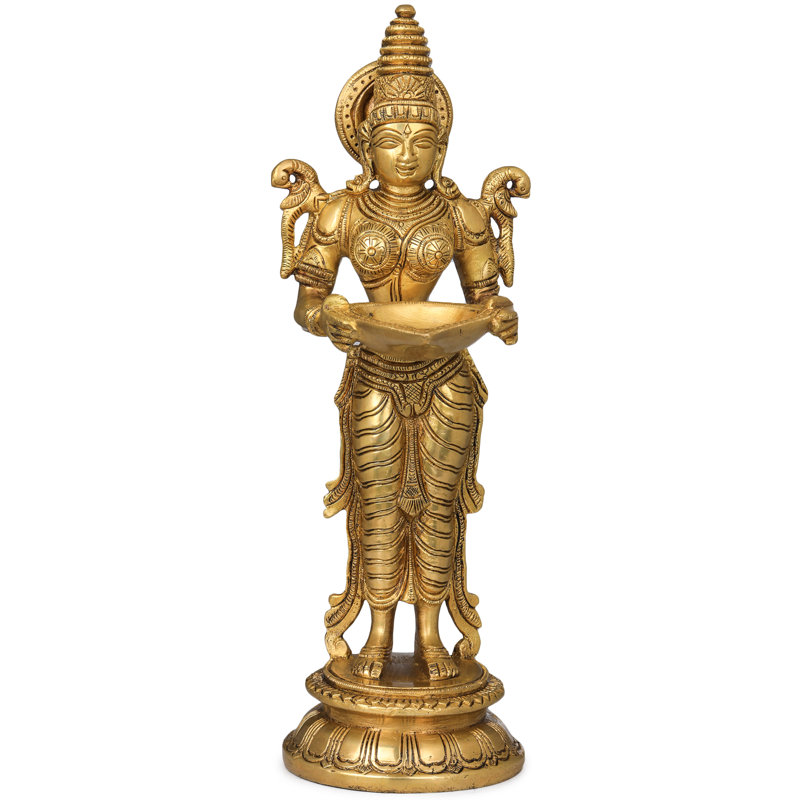 Figurine Deepalakshmi en laiton