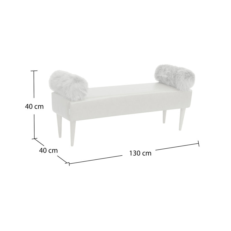 Scandi Faux Leather Upholstered Bench