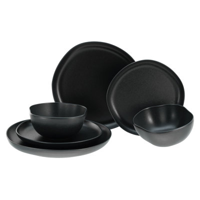 Creatable, Natural Organic Black, 12-Piece Plate Set