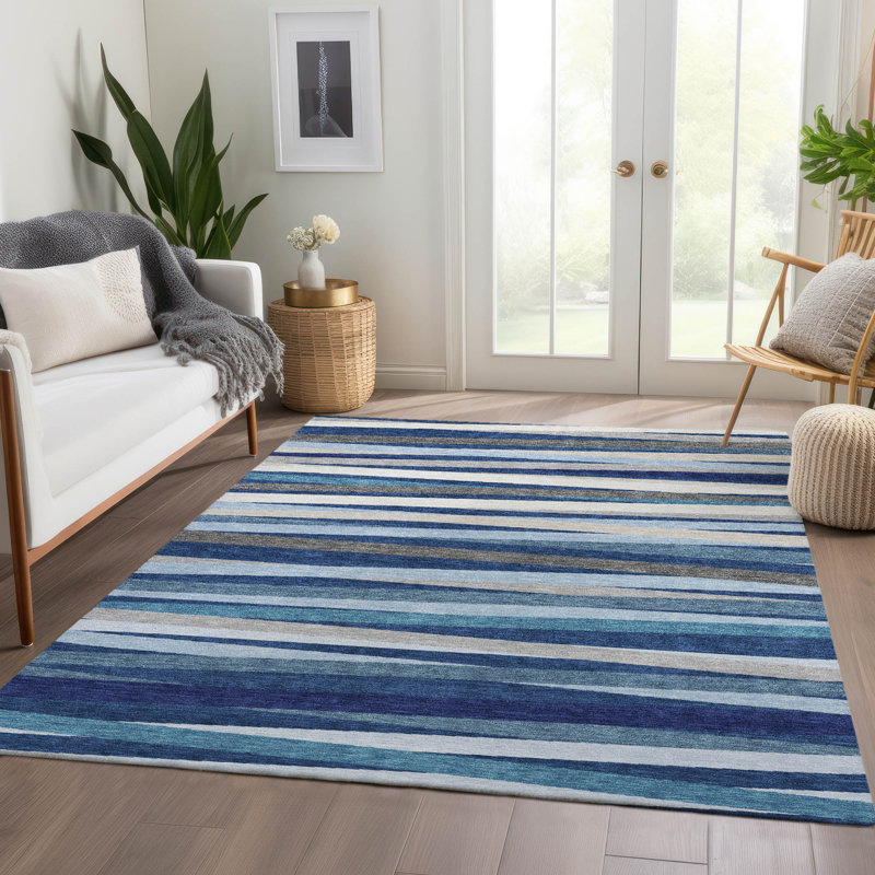 Premium Machine Washable Natoma AMF997 Stripes Rug, Rectangle 8' x 10'