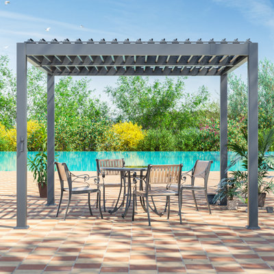 Outdoor Patio Adjustable Aluminum Pergola with Louvers, Rust-Free and Modern Design,  for Balcony, Deck, Garden