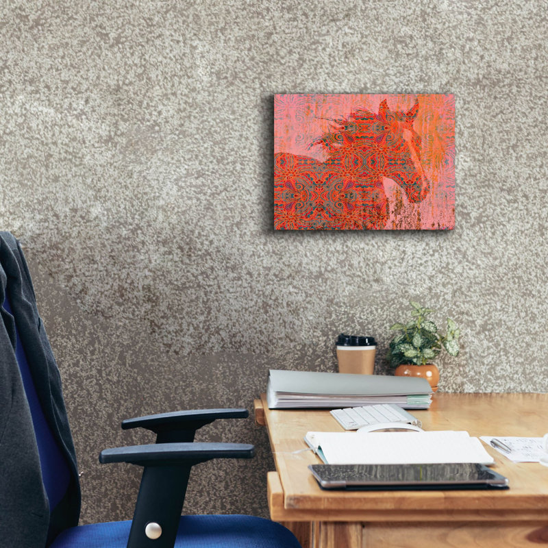 «Pattern Horse 2» par Irena Orlov, art mural sur toile, H 12 po x l 16 po x P 0,75 po