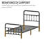 Structure de lit plateforme en métal robuste avec tête de lit, pied de lit et rangement sous le lit de style victorien, aucun sommier requis-419381486-419381473