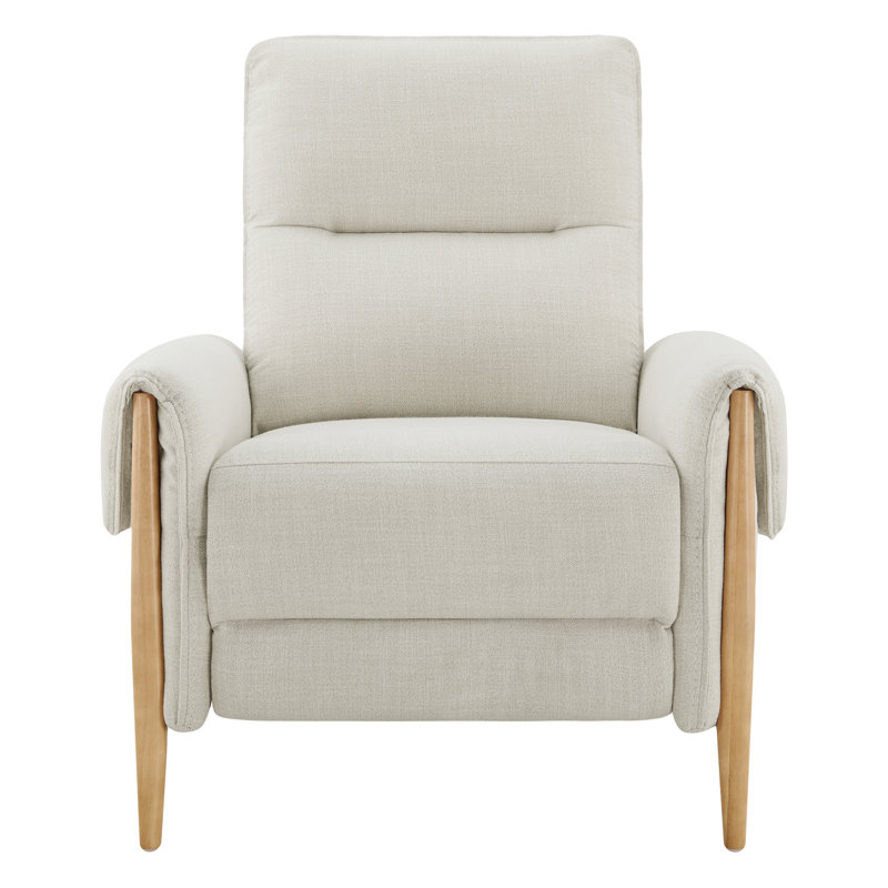 Upholstered Manual Recliner Armchair, Polyester Blend / Gray