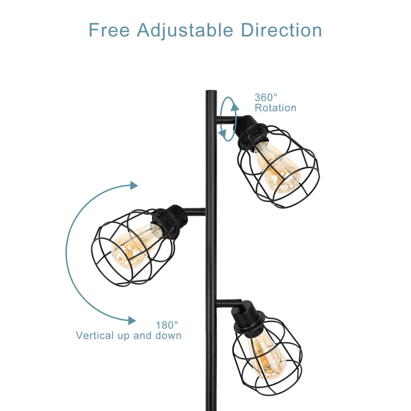 63.86'' Black Tree Floor Lamp Set