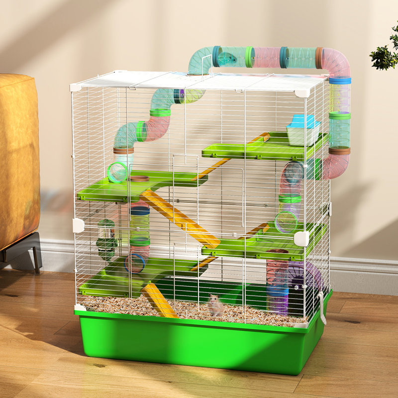 Très grande cage de jeu pour hamster 23 po - 5 niveaux, tubes, tunnels, conception sécuritaire, confortable