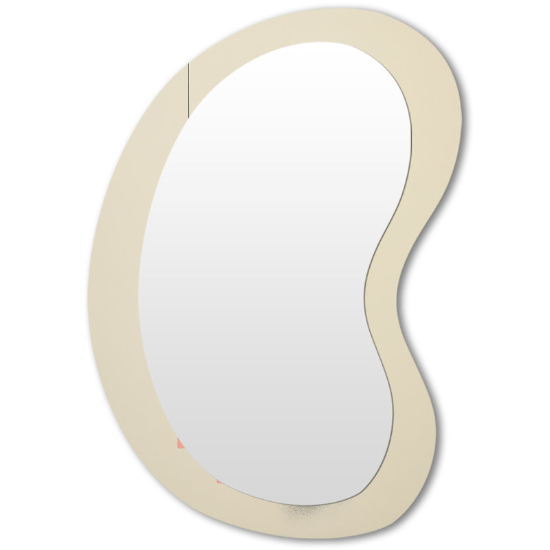 Axlan Equilibrium Geometric  Circular Retro Color - Minimalism Asymmetrical Mirror, Black Irregular Shape Unique Wall Mirror, Printed Metal Art