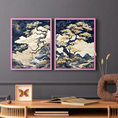«LANDSCAPES Series CLVI», reproduction encadrée de qualité supérieure - prête à être accrochée - aucun clou requis - aucun clou requis