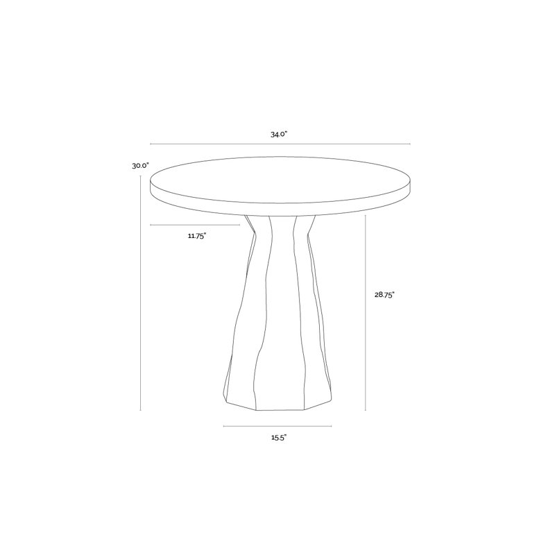 Kliff Outdoor Round Bistro Table, Black