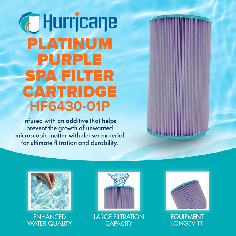 Hurricane Filters HF6430-01P Purple Spa Filter Cartridge Replacement