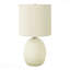 Lampe de table - H 18 po, matériau céramique crème, ivoire et abat-jour crème