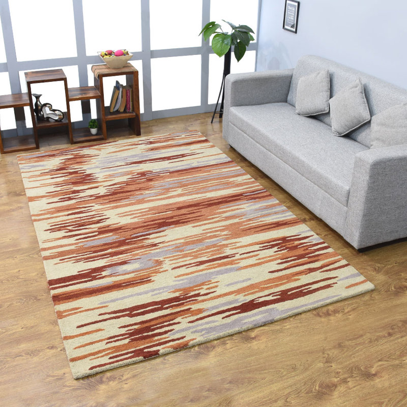 Osawatomie Hand Tufted Wool Eco-Friendly 9x12 Area Rugs - Rectangle, Multicolor, Abstract Modern Design, High Pile Thick Handmade Anti Skid Area Rugs for Living Room, Bed Room