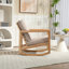 Fauteuil oscillant rembourré, structure en bois d'hévéa