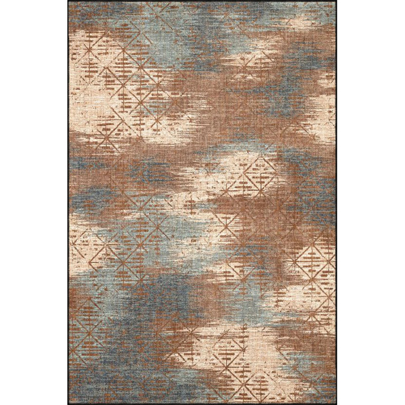 Base tissée et tapis lavable avec motif diamant Adobe, Tapis de couloir 2 pi 6 po x 9 pi 11 po