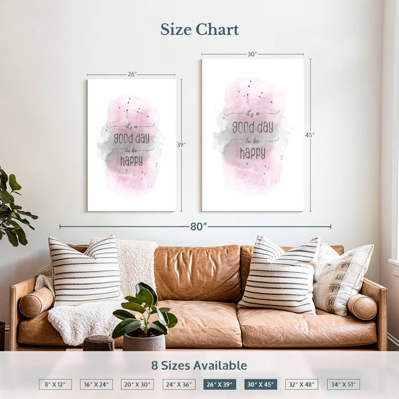Tergel Good Day To Be Happy Pink, 39" H x 26" W