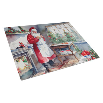 Biscuits avec grande planche à découper en verre Père Noël