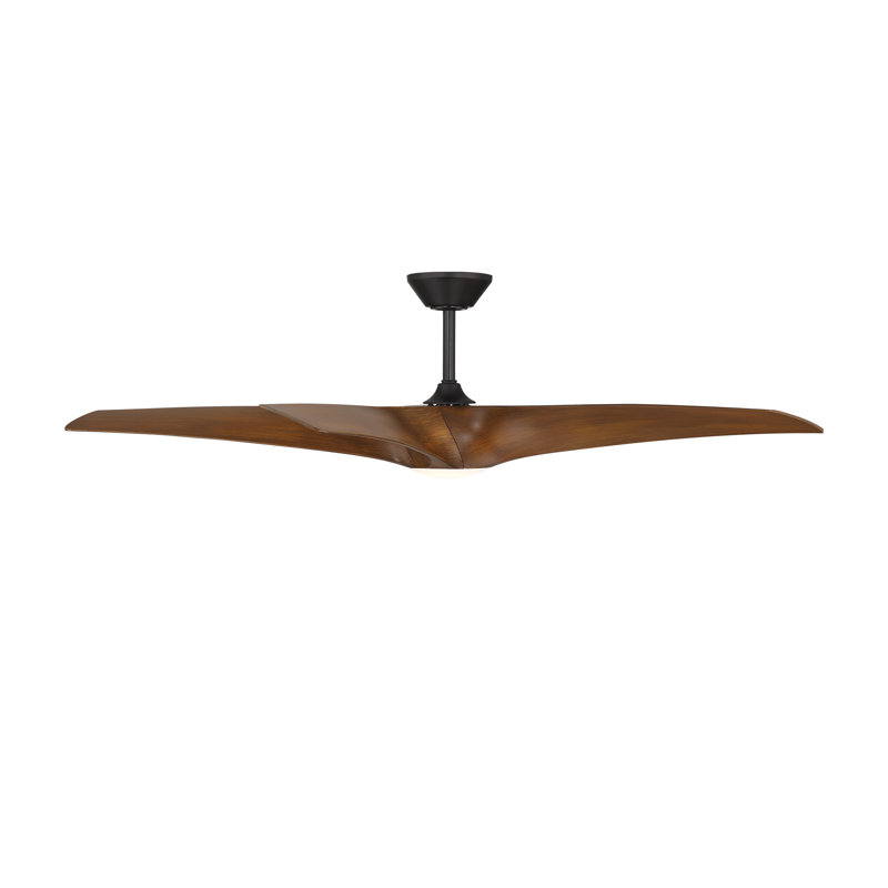 Zephyr 5 5-Blade Smart Ceiling Fan, Matte Black/Distressed Koa