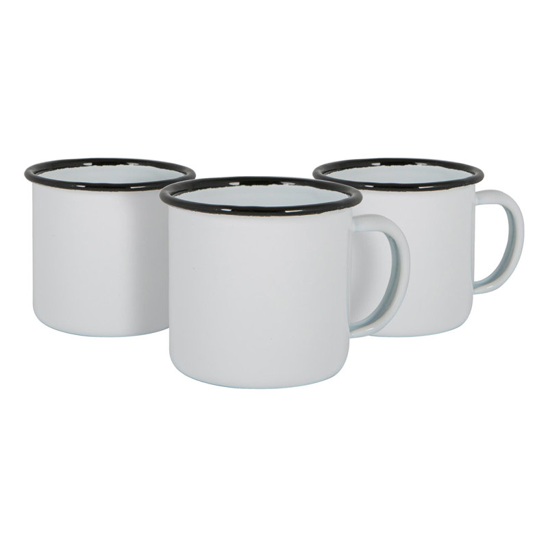 Enamelware Espresso Cup, White/Black, 12