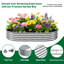 Lit de jardin surélevé d'extérieur en métal, type ovale, argent givré galvanisé, 8 x 4 x 1 pi-767768831