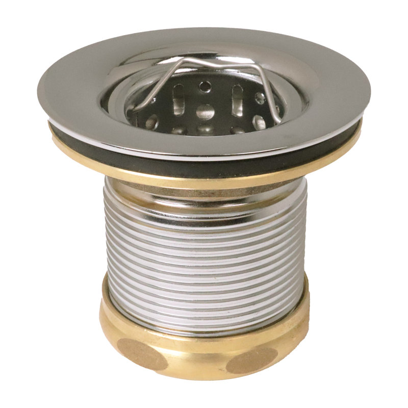 Junior Bar and Laundry Sink Drain Assembly with Removable Strainer Basket, Polished Nickel