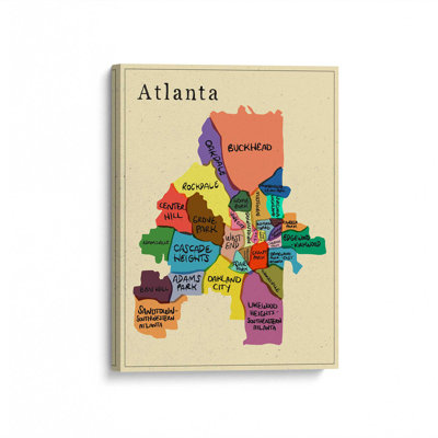 «Atlanta Quartiers Map» par Deny Designs, reproduction d'art