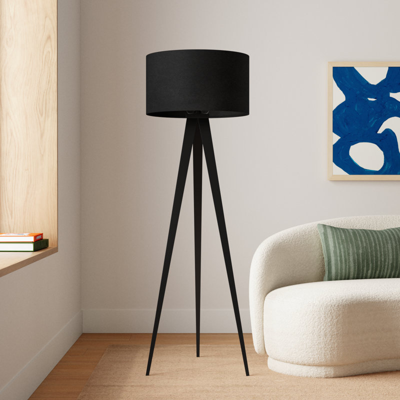 Cas 61.5'' Tripod Floor Lamp, Black, Black