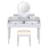 Luxury Vanity Desk With Round Mirror, Height-Adjustable, Stylish Dressing Table Set, 4 Drawers Stool, Silver