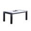 Table de salle à manger Shry, plateau en faux marbre angulaire, bois gris, 66 po